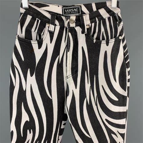 versace zebra print jeans|Versace Jeans for Women .